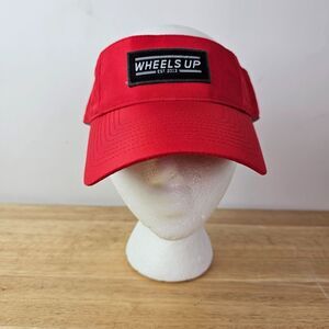 Wheels Up Visor Red Adjustable Athletic Hat Patch‎ Front Cycling Aviation Travel